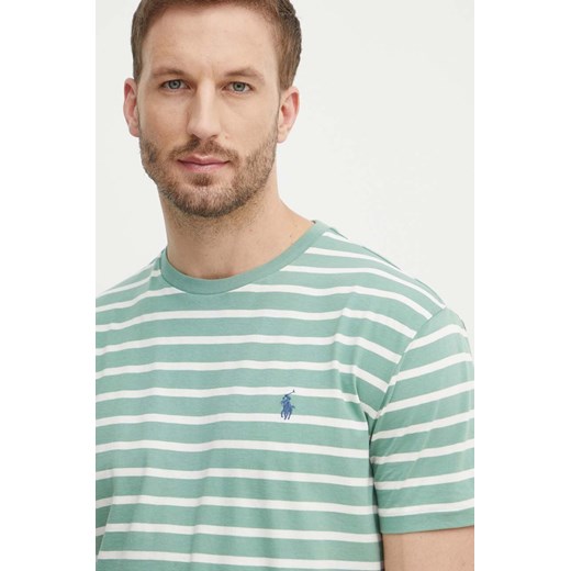 Polo Ralph Lauren t-shirt bawełniany męski kolor zielony wzorzysty 710934662 ze sklepu ANSWEAR.com w kategorii T-shirty męskie - zdjęcie 173570301