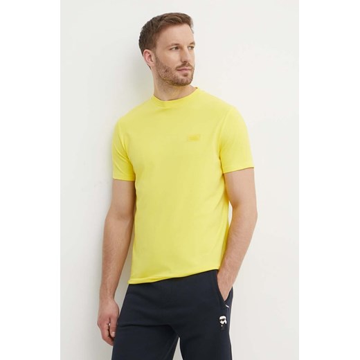 Karl Lagerfeld t-shirt męski kolor żółty gładki 542221.755051 ze sklepu ANSWEAR.com w kategorii T-shirty męskie - zdjęcie 173570321