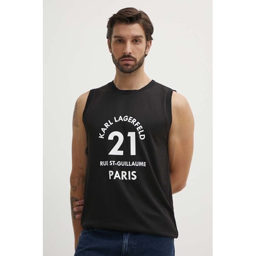 Karl Lagerfeld t-shirt męski kolor czarny 541231.755266 ze sklepu ANSWEAR.com w kategorii T-shirty męskie - zdjęcie 173577373