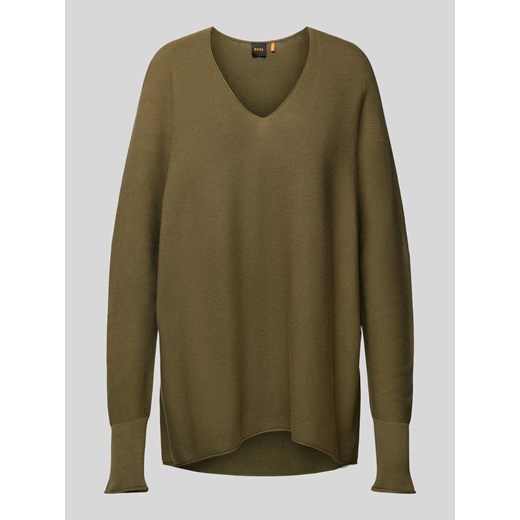 Sweter z dzianiny z dekoltem w serek model ‘Feronessa’ ze sklepu Peek&Cloppenburg  w kategorii Swetry damskie - zdjęcie 173577914