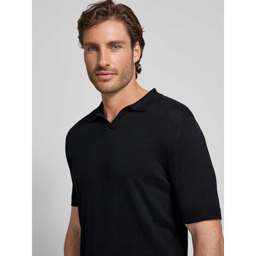 Koszulka polo lniana o kroju slim fit z wykładanym kołnierzem model ‘LAKE’ Selected Homme XL Peek&Cloppenburg