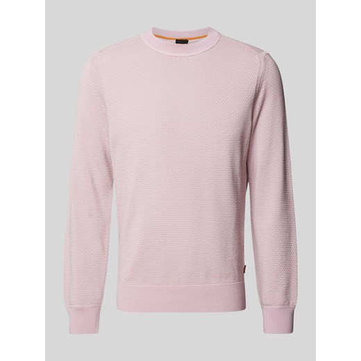 Sweter z dzianiny z fakturowanym wzorem model ‘Kaponski’ ze sklepu Peek&Cloppenburg  w kategorii Swetry męskie - zdjęcie 173578410
