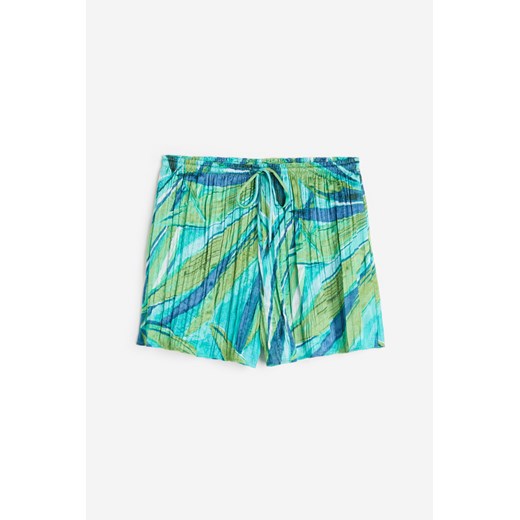 H & M - Plisowane szorty z satyny - Zielony H & M L H&M