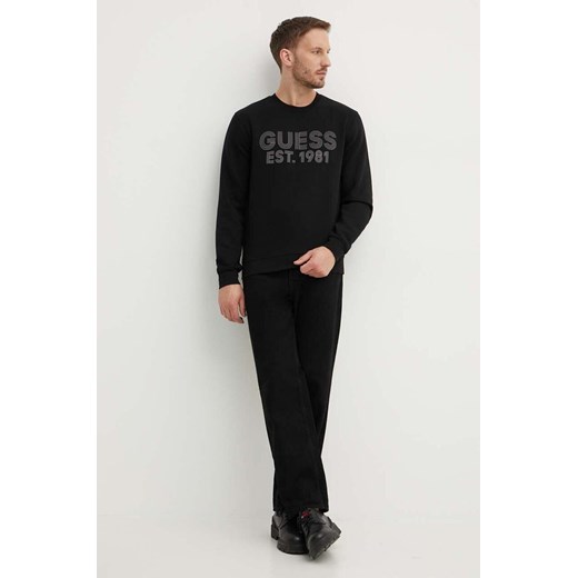 Guess bluza BEAU męska kolor czarny z nadrukiem M4YQ08 K9Z21 ze sklepu ANSWEAR.com w kategorii Bluzy męskie - zdjęcie 173580690