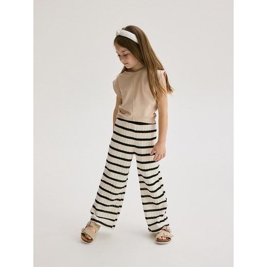 Reserved - Bawełniany t-shirt - beżowy Reserved 152 (11 lat) Reserved