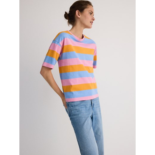 Reserved - T-shirt w paski - wielobarwny ze sklepu Reserved w kategorii Bluzki damskie - zdjęcie 173582391