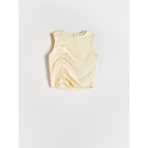 Reserved - Bluzka z marszczeniem - żółty ze sklepu Reserved w kategorii Bluzki dziewczęce - zdjęcie 173583432