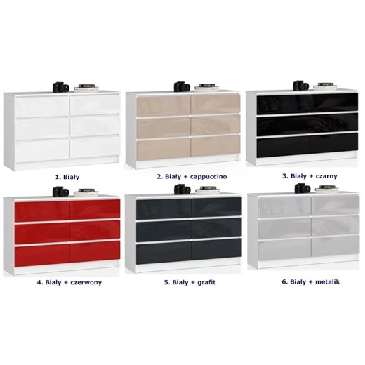 Biała komoda w połysku do salonu - Mirus 4X Elior One Size Edinos.pl