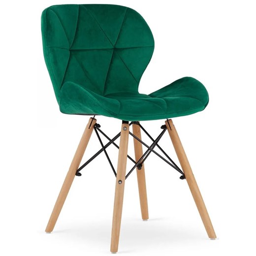 Zielone pikowane krzesło do salonu - Zeno 4X Elior One Size Edinos.pl