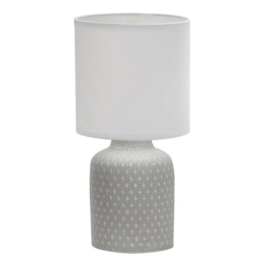 Szara lampa stołowa z ceramiczną podstawą - 3X V085 L6-F87 ze sklepu Edinos.pl w kategorii Lampy stołowe - zdjęcie 173585463