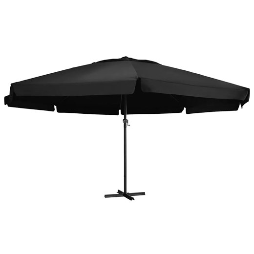 Czarny parasol ogrodowy z aluminiowym stelażem - Diola ze sklepu Edinos.pl w kategorii Parasole ogrodowe - zdjęcie 173585492