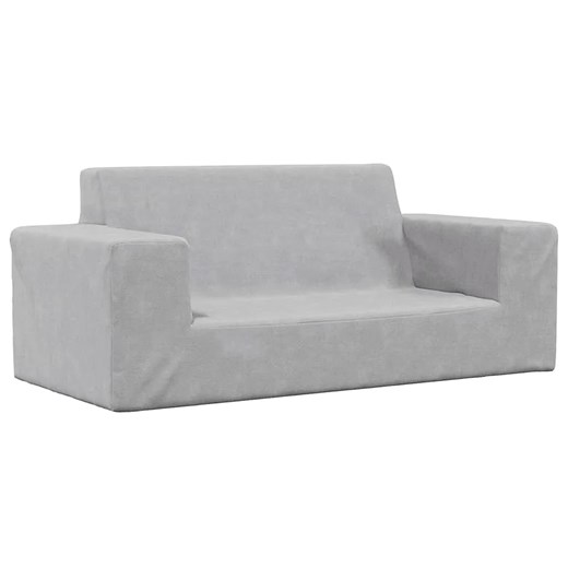 Jasnoszara sofa dla dzieci z pluszowym pokrowcem - Felina 3X ze sklepu Edinos.pl w kategorii Meble dziecięce - zdjęcie 173585582