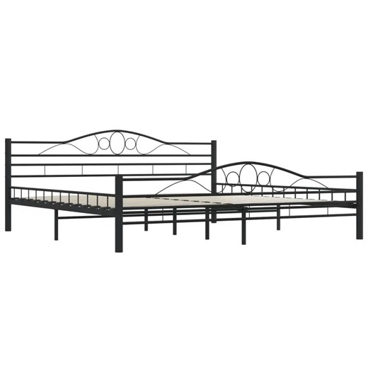 Czarne metalowe łóżko dwuosobowe 200x200 cm F9-T05 ze sklepu Edinos.pl w kategorii Łóżka i materace - zdjęcie 173585653