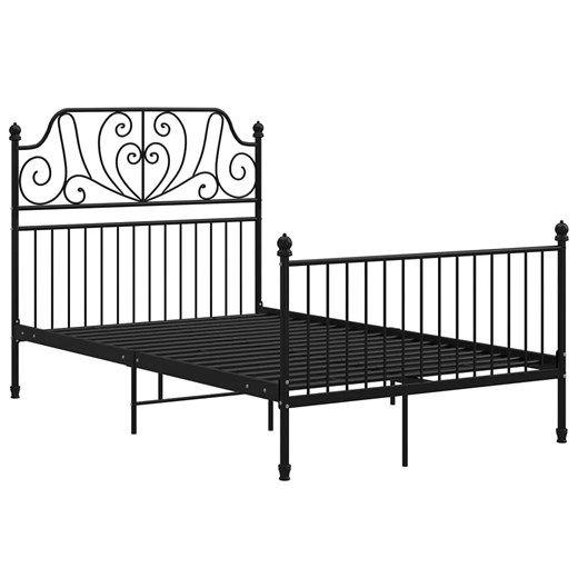 Czarne metalowe łóżko z zagłówkiem 120x200 cm - Hadson ze sklepu Edinos.pl w kategorii Łóżka i materace - zdjęcie 173585683