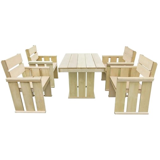 Zestaw drewnianych mebli ogrodowych - Maggie 3X Elior One Size Edinos.pl
