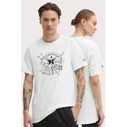 Converse t-shirt bawełniany Converse x DUNGEONS AND DRAGONS kolor zielony z nadrukiem 10027139-A01 ze sklepu ANSWEAR.com w kategorii T-shirty męskie - zdjęcie 173586572