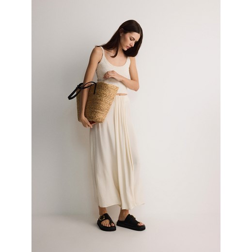 Reserved - Spodnie culotte - złamana biel Reserved XL Reserved