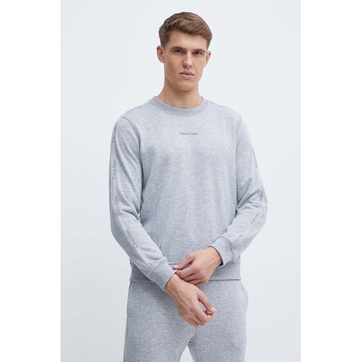 Calvin Klein Performance bluza treningowa kolor szary z nadrukiem ze sklepu ANSWEAR.com w kategorii Bluzy męskie - zdjęcie 173589371