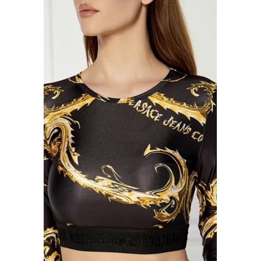 Bluzka damska Versace Jeans z okrągłym dekoltem z długim rękawem