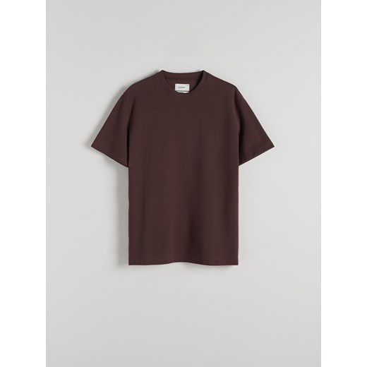Reserved - Strukturalny t-shirt oversize - mahoniowy ze sklepu Reserved w kategorii T-shirty męskie - zdjęcie 173590170
