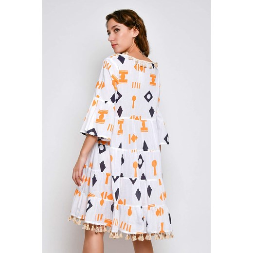 Tarifa sukienka wielokolorowa z długim rękawem na wiosnę 