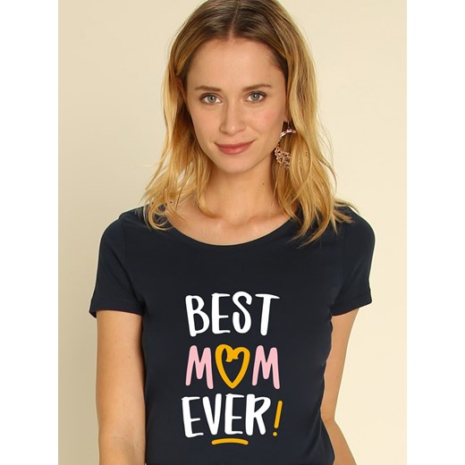 WOOOP Koszulka &quot;Best Mom Ever&quot; w kolorze granatowym Wooop XL okazyjna cena Limango Polska