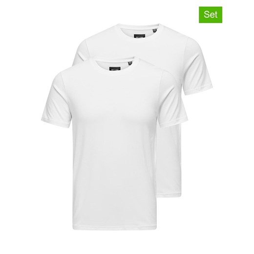 ONLY &amp; SONS Koszulki (2 szt.) w kolorze białym ze sklepu Limango Polska w kategorii T-shirty męskie - zdjęcie 173594852