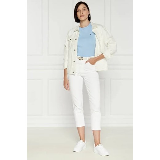 Bluzka damska Tommy Hilfiger niebieska z okrągłym dekoltem