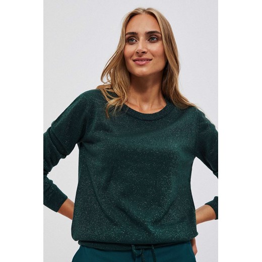 Sweter z metaliczną nitką szmaragdowy XS promocja Moodo.pl