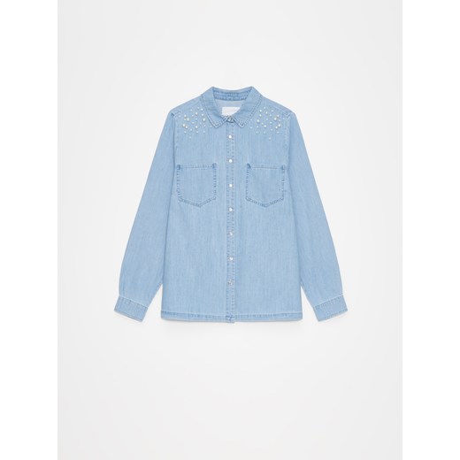 Mohito - Jeansowa koszula - niebieski ze sklepu Mohito w kategorii Koszule damskie - zdjęcie 173599043