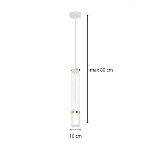 Biała metalowa lampa wisząca tuba - A235-Omia Lumes One Size promocyjna cena Edinos.pl