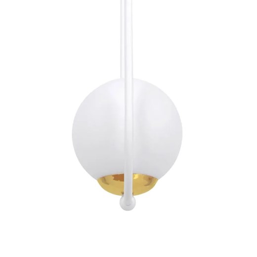 Biała metalowa lampa wisząca ze szklanym kloszem - A488-Erdi Lumes One Size Edinos.pl