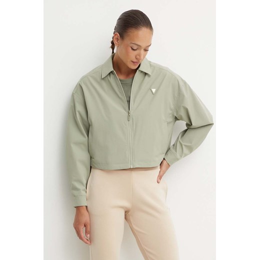 Guess kurtka AURLIE damska kolor zielony przejściowa oversize V4YH02 WG982 ze sklepu ANSWEAR.com w kategorii Kurtki damskie - zdjęcie 173602650