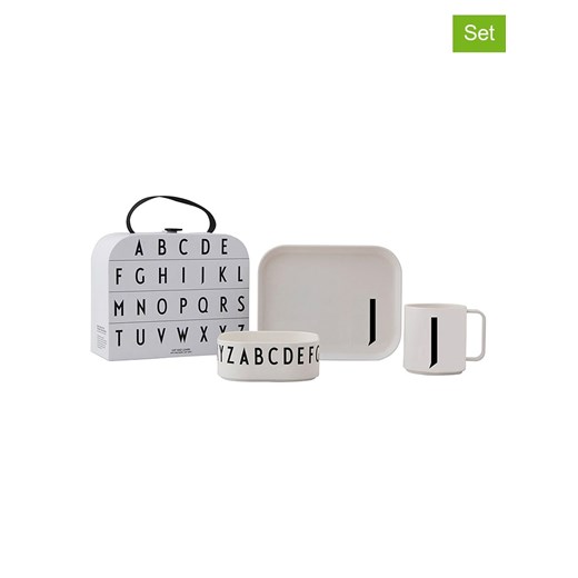 Design Letters 4-częściowy zestaw naczyń &quot;Classics in a suitcase&quot; w kolorze białym ze sklepu Limango Polska w kategorii Naczynia dziecięce - zdjęcie 173603500