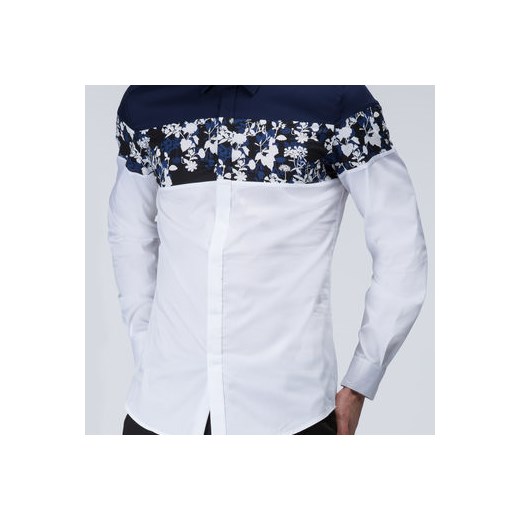 Morato Long-sleeved Shirts - Slim fit block color button down shirt with printed panel morato-it  fit