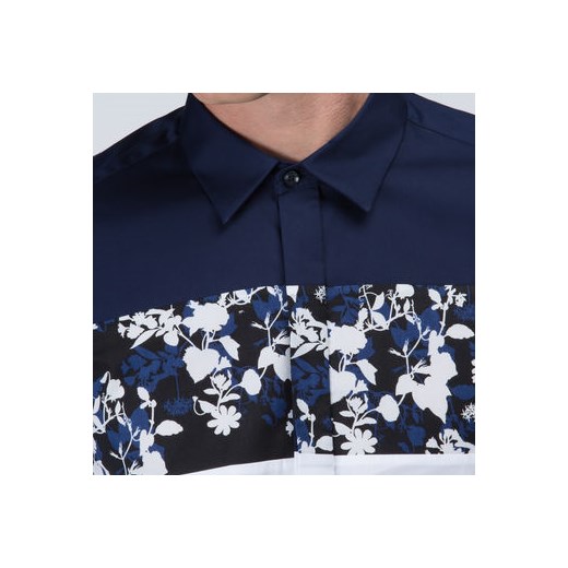Morato Long-sleeved Shirts - Slim fit block color button down shirt with printed panel morato-it  fit