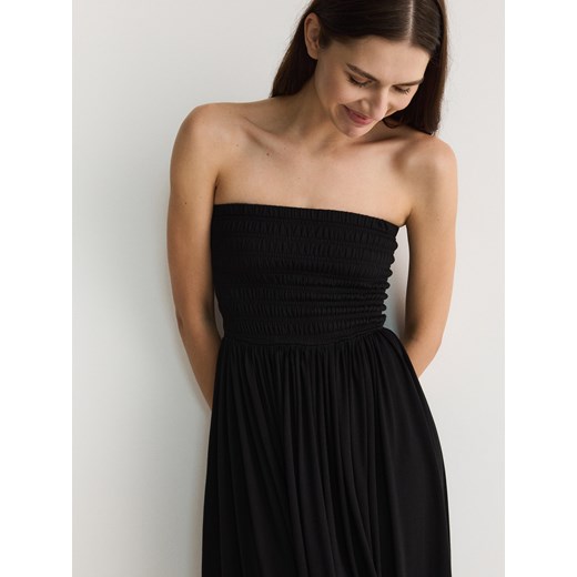Reserved - Sukienka z wiskozą - czarny ze sklepu Reserved w kategorii Sukienki - zdjęcie 173604892