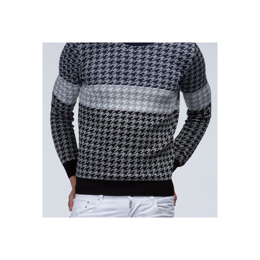 Morato Knitwear - Sweater with round neck and two-tone hound's tooth print morato-it  bawełna