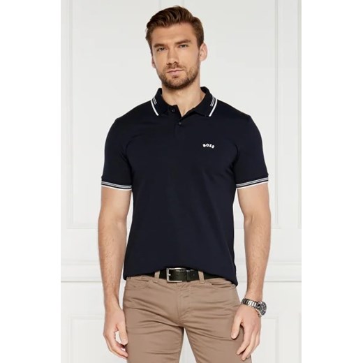 BOSS GREEN Polo Curved | Slim Fit | stretch ze sklepu Gomez Fashion Store w kategorii T-shirty męskie - zdjęcie 173605581