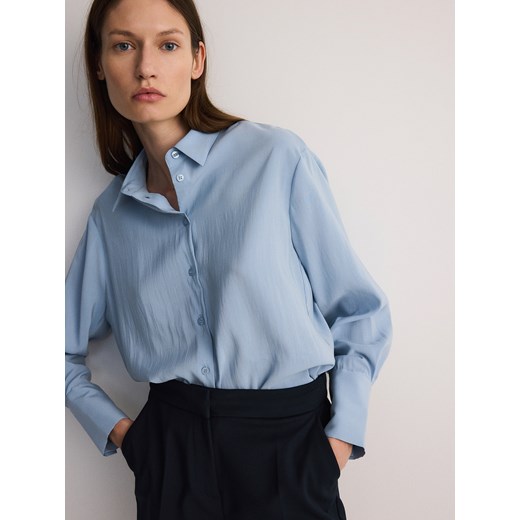 Reserved - Szorty z kantem - granatowy Reserved 46 Reserved