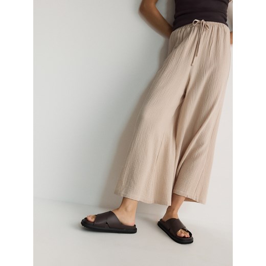 Reserved - Spodnie culotte - kremowy ze sklepu Reserved w kategorii Spodnie damskie - zdjęcie 173606421