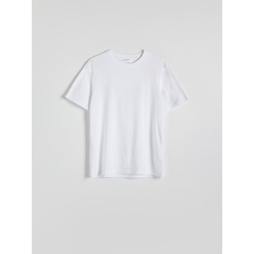 Reserved - T-shirt regular z tkaniny bambusowej - biały ze sklepu Reserved w kategorii T-shirty męskie - zdjęcie 173606544