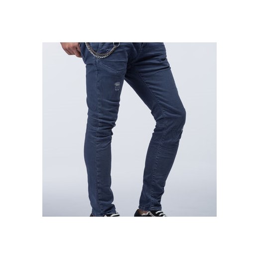 Morato Casual Trousers - 5 pocket carrot fit jeans with rips and a metal chain morato-it  rockowy