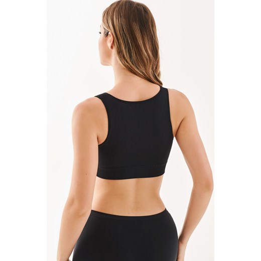 Bezszwowy top damski z marszczeniem czarny Shape 1204, Kolor czarny, Rozmiar S/M, Gabriella ze sklepu Primodo w kategorii Biustonosze - zdjęcie 173613883