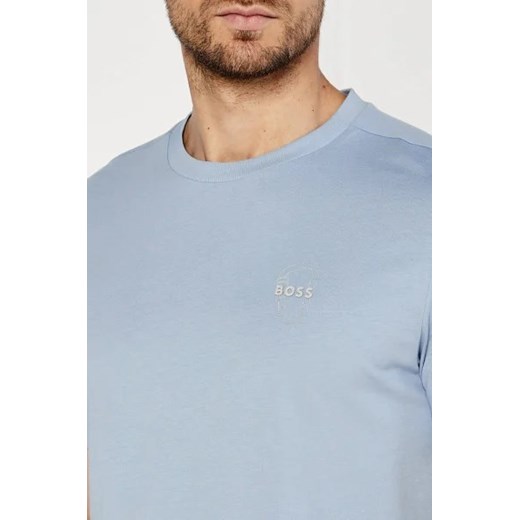 T-shirt męski BOSS HUGO niebieski z krótkim rękawem