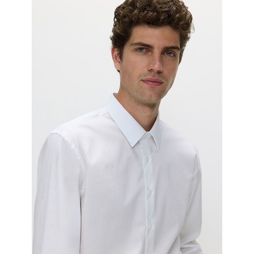 Reserved - Bawełniana koszula slim fit - biały ze sklepu Reserved w kategorii Koszule męskie - zdjęcie 173615601
