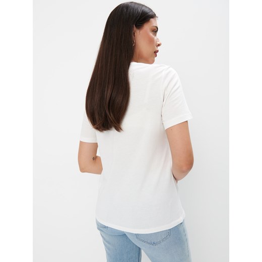 Bluzka damska Mohito biała z okrągłym dekoltem 