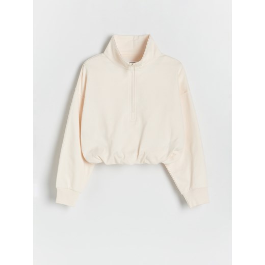 Reserved - Bawełniana bluza - złamana biel ze sklepu Reserved w kategorii Bluzy dziewczęce - zdjęcie 173616802
