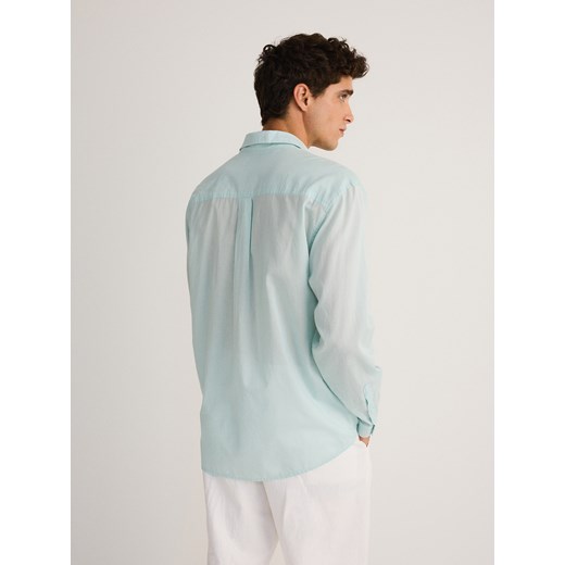 Reserved - Gładka koszula regular fit - jasnoturkusowy Reserved XL Reserved