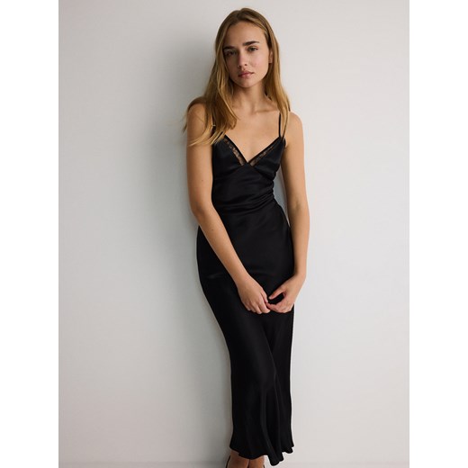 Reserved - Sukienka z wiskozy - czarny ze sklepu Reserved w kategorii Sukienki - zdjęcie 173617024